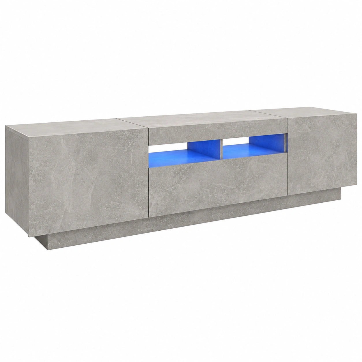 Mueble para TV con Luces LED y Estante, Decoración Moderna, Gris Hormigón 180x35x40 cm