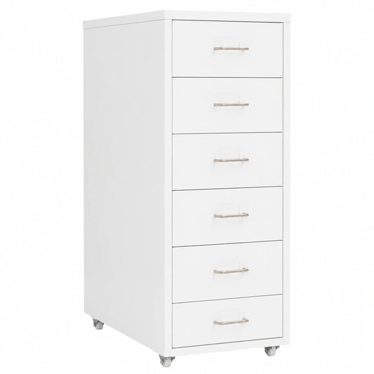 Cajonera metálica móvil para oficina 28x41x69 cm blanco