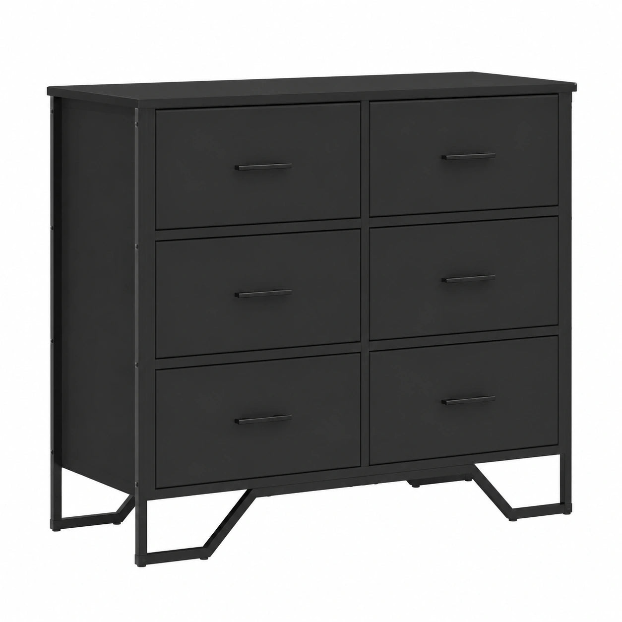Aparador Negro con Cajones de Madera de Ingeniería 91x35,5x74,5 cm