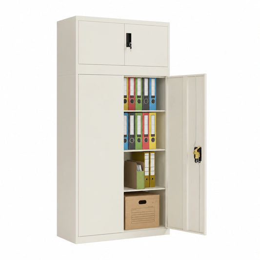 Armario Archivador de Acero para Oficina 90x40x180 cm Blanco