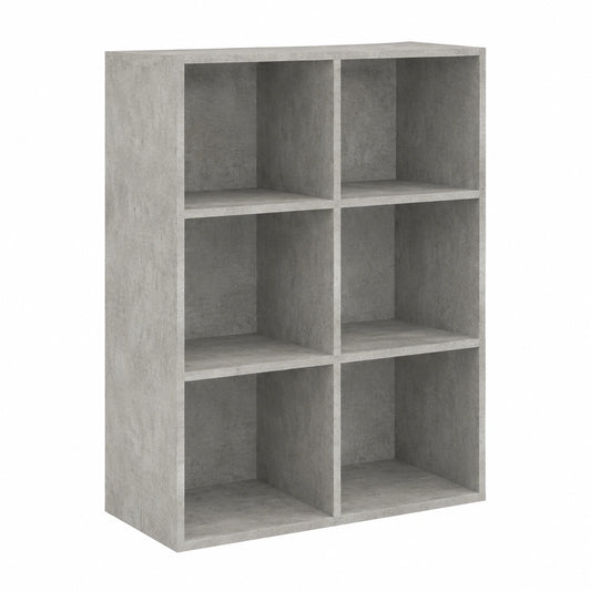 Estantería Moderna de Madera Gris para Oficina y Hogar, Librería y Almacenaje