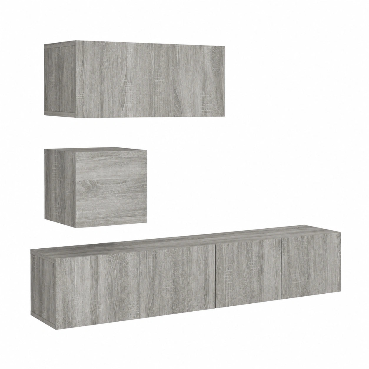 Conjunto de muebles para televisión de 4 piezas en gris Sonoma