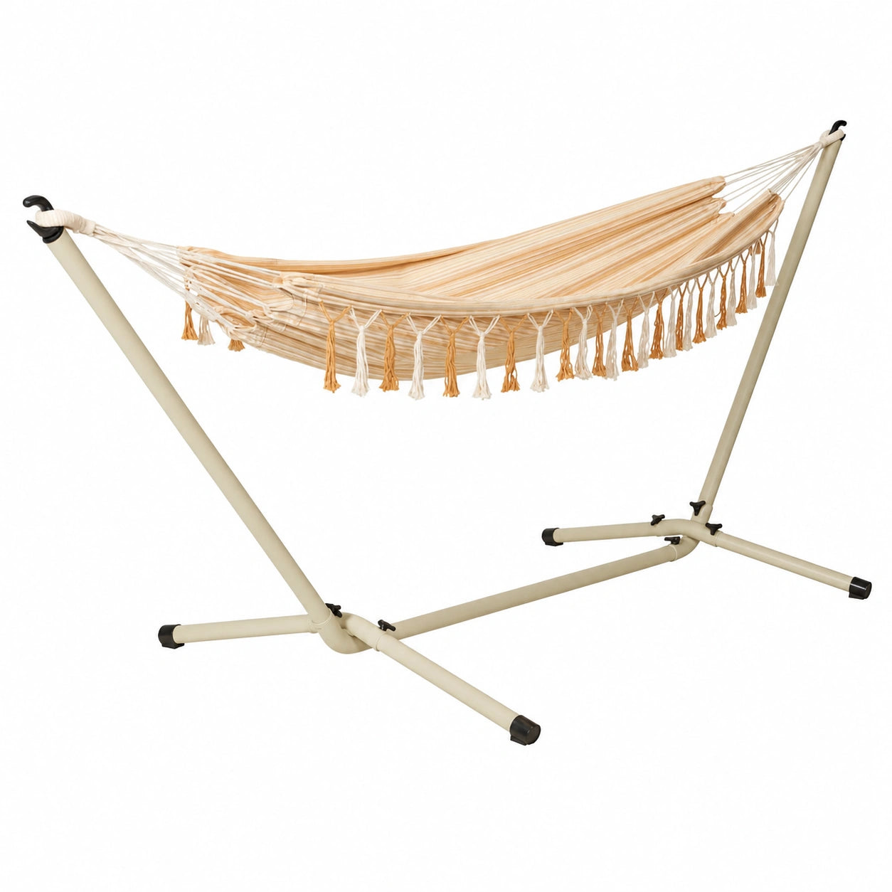 Hamaca de Jardín con Soporte Independiente de Metal 100x300 cm, Resistente y Antideslizante para Terraza y Camping