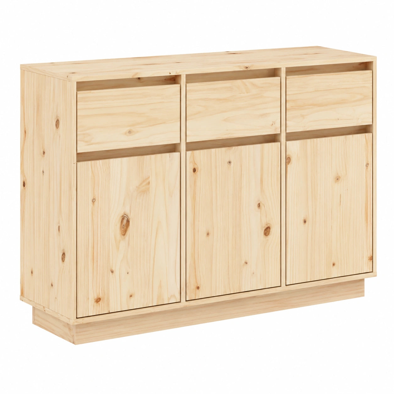 Aparador de Madera Maciza de Pino para Entrada 111x36x75 cm