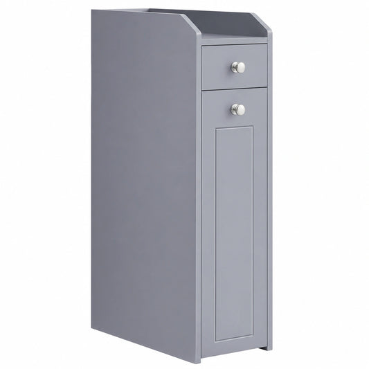 VASAGLE Mueble de Baño Estrecho con Cajones y Portapapel, Ideal para Espacios Reducidos, Gris Paloma