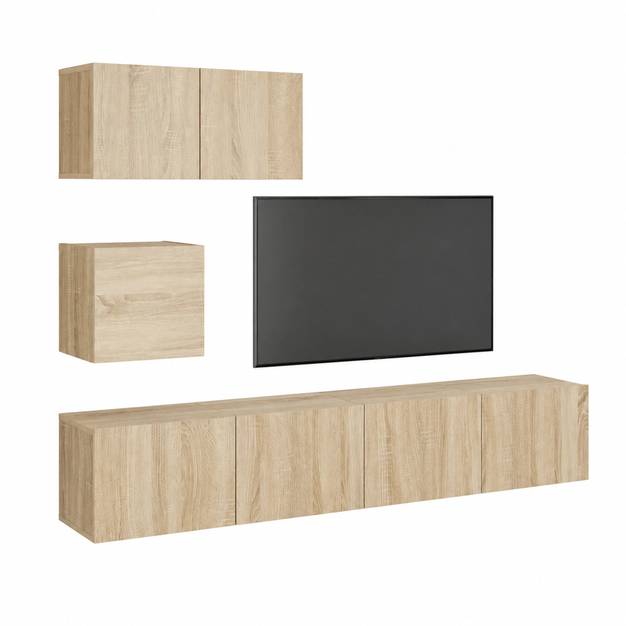 Conjunto de Muebles de TV de Madera de Roble Sonoma para Sala y Dormitorio