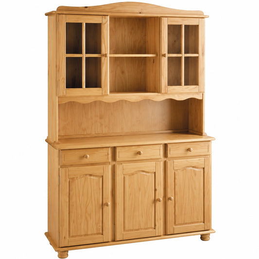 Armario de Cocina de Pino Macizo con 3 Puertas - 130 x 197 x 42 cm