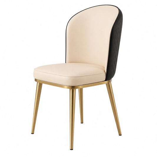 Sillas vintage de cuero para comedor, patas doradas, estilo moderno, ideales para cocina y salón