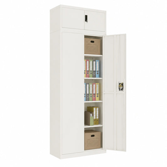 Armario Archivador de Acero Blanco para Oficina 90x40x240 cm